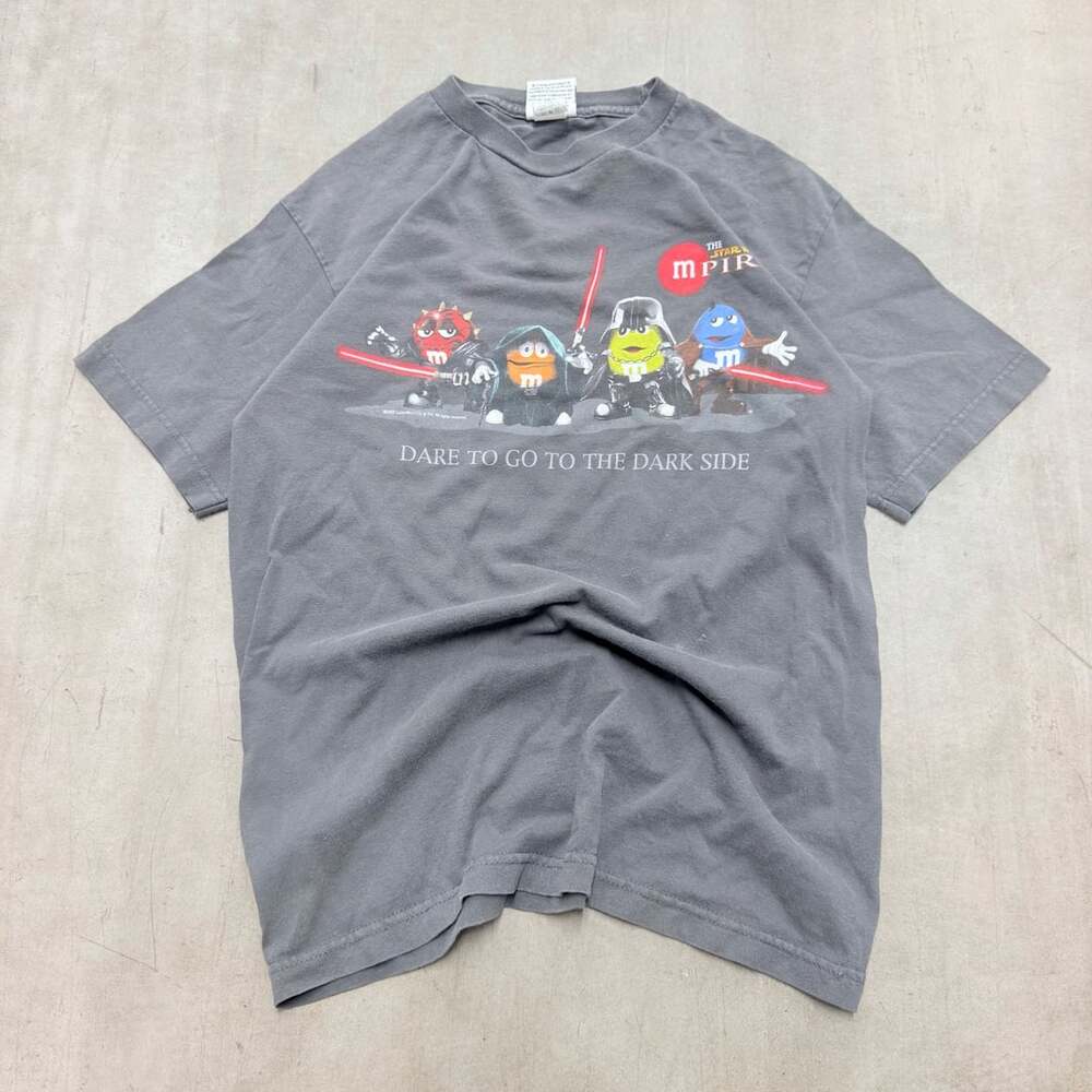 M&M's World Star Wars T-Shirt Size M Grey Dare To Go To The Dark Side